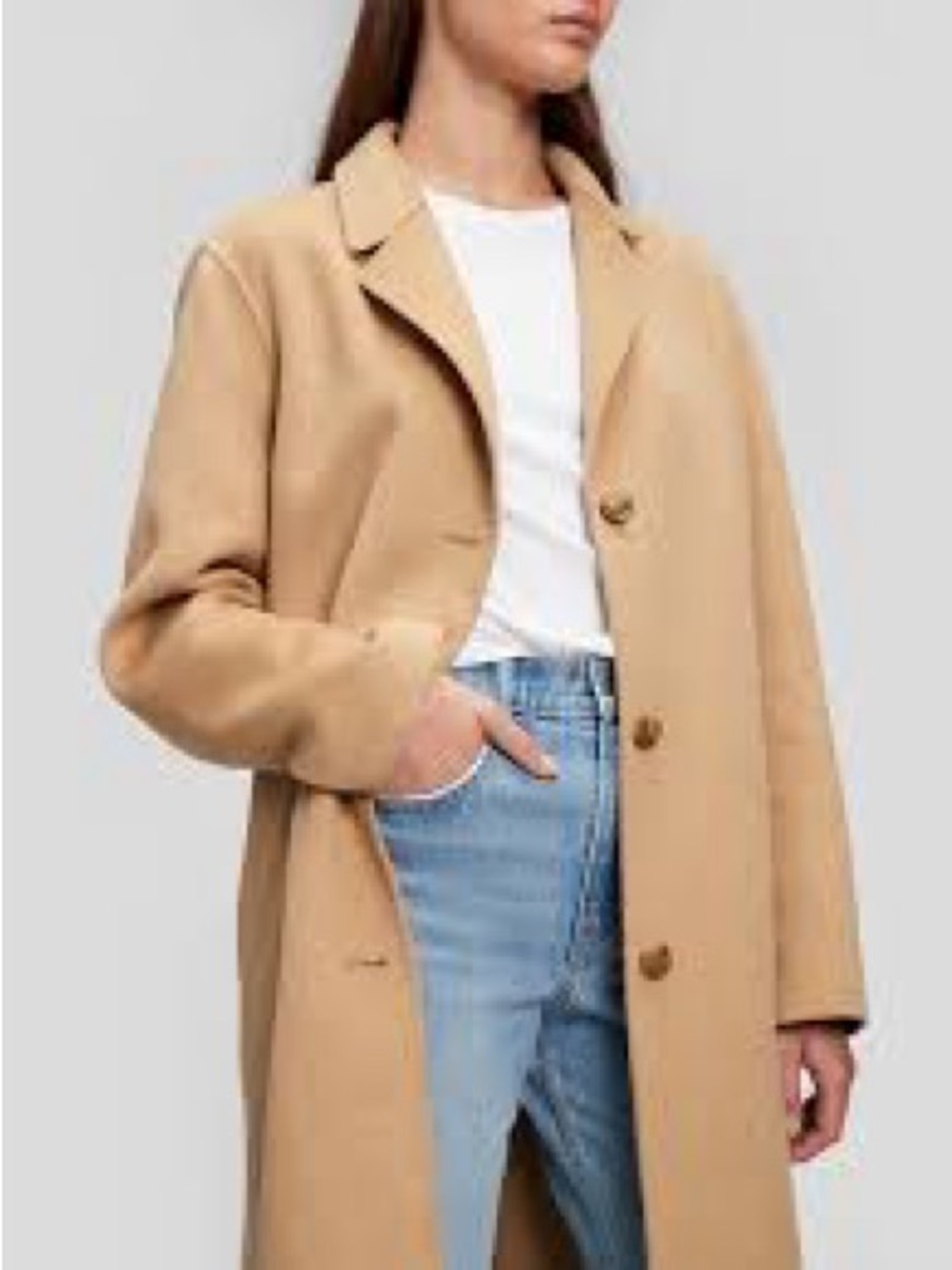 GAP Unlined Wool Blend Car Coat Camel M